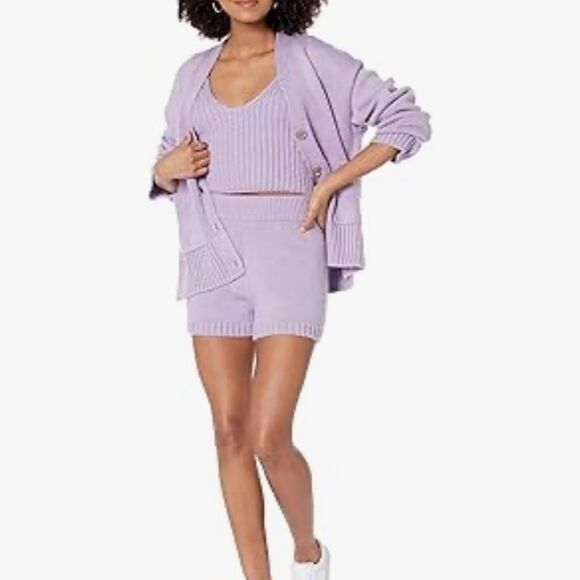 The Drop Women's Sylvie Double V-Neck Textured Rib Cropped sweater tank NWT - Picture 4 of 4